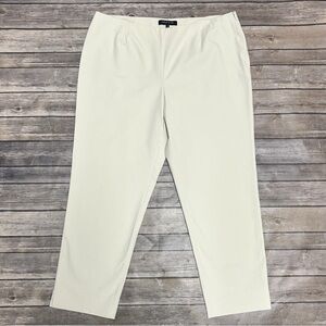 Lafayette 148 Ivory Cropped Slim Leg Side Zipper Mid Rise Pants 12